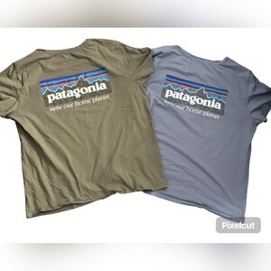 2 Patagonia 100% organic cotton Women two T-Shirt